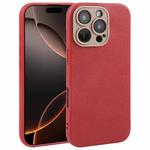 For iPhone 16 Pro Max Plain Imitation Leather Back Cover Phone Case(Red)