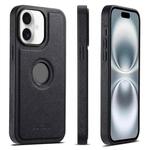 For iPhone 16 Plus Suteni G1 Cross Texture MagSafe Phone Case(Black)