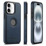 For iPhone 16 Suteni G1 Cross Texture MagSafe Phone Case(Blue)