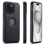 For iPhone 15 Plus Suteni G1 Cross Texture MagSafe Phone Case(Black)