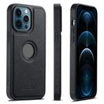 For iPhone 12 Pro Max Suteni G1 Cross Texture MagSafe Phone Case(Black)