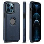 For iPhone 12 Pro Max Suteni G1 Cross Texture MagSafe Phone Case(Blue)