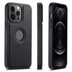 For iPhone 12 Pro Suteni G1 Cross Texture MagSafe Phone Case(Black)