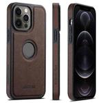 For iPhone 12 Pro Suteni G1 Cross Texture MagSafe Phone Case(Brown)