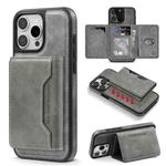 For iPhone 12 Pro Max Shield Multi-functional MagSafe Card Bag Phone Case(Grey)