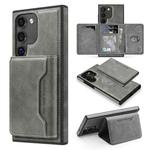 For Samsung Galaxy S23+ 5G Shield Multi-functional MagSafe Card Bag Phone Case(Grey)