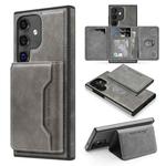 For Samsung Galaxy S24+ 5G Shield Multi-functional MagSafe Card Bag Phone Case(Grey)