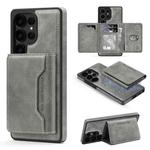 For Samsung Galaxy S25+ 5G Shield Multi-functional MagSafe Card Bag Phone Case(Grey)