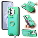 For vivo S18e 5G Retro Magsafe Cross Leather Ring Holder Card Bag Phone Case(Green)