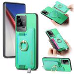 For vivo iQOO 11 Pro 5G Retro Magsafe Cross Leather Ring Holder Card Bag Phone Case(Green)