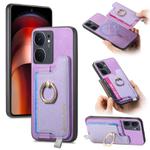 For vivo iQOO Neo9 / Neo9 Pro 5G Retro Magsafe Cross Leather Ring Holder Card Bag Phone Case(Purple)