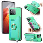 For Vivo iQOO Neo8 / Neo8 Pro Retro Magsafe Cross Leather Ring Holder Card Bag Phone Case(Green)