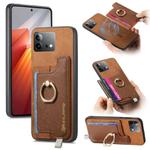 For Vivo iQOO Neo8 / Neo8 Pro Retro Magsafe Cross Leather Ring Holder Card Bag Phone Case(Brown)