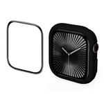 For Apple Watch Series 10 42mm ENKAY Hat-Prince 2 in 1 Candy Color TPU Watch Case with Full Coverage PMMA Soft Film(Black)