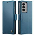 For OPPO Reno12 5G Global CaseMe 023 Butterfly Buckle Litchi Texture RFID Anti-theft Leather Phone Case(Blue)