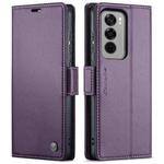 For OPPO Reno12 5G Global CaseMe 023 Butterfly Buckle Litchi Texture RFID Anti-theft Leather Phone Case(Purple)