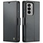 For OPPO Reno12 Pro 5G Global CaseMe 023 Butterfly Buckle Litchi Texture RFID Anti-theft Leather Phone Case(Black)