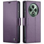For OPPO Reno12 F /12 FS 5G CaseMe 023 Butterfly Buckle Litchi Texture RFID Anti-theft Leather Phone Case(Purple)