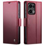 For OPPO Reno13 CaseMe 023 Butterfly Buckle Litchi Texture RFID Anti-theft Leather Phone Case(Red)