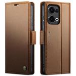 For OPPO Reno13 CaseMe 023 Butterfly Buckle Litchi Texture RFID Anti-theft Leather Phone Case(Brown)
