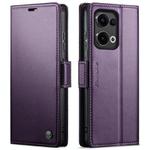 For OPPO Reno13 CaseMe 023 Butterfly Buckle Litchi Texture RFID Anti-theft Leather Phone Case(Purple)