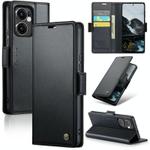 For OPPO Reno13 F 4G / 5G CaseMe 023 Butterfly Buckle Litchi Texture RFID Anti-theft Leather Phone Case(Black)