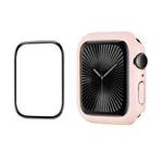 For Apple Watch Series 10 42mm ENKAY Hat-Prince 2 in 1 Solid Color PC Watch Case with Full Coverage PMMA Soft Film(Pink)