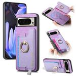 For Google Pixel 9 Pro XL Retro Magsafe Magnetic PU Back Cover Phone Case(Purple)