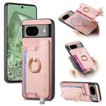 For Google Pixel 8a Retro Magsafe Magnetic PU Back Cover Phone Case(Pink)