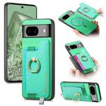 For Google Pixel 8a Retro Magsafe Magnetic PU Back Cover Phone Case(Green)