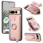 For Google Pixel 7 Retro Magsafe Magnetic PU Back Cover Phone Case(Pink)