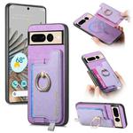 For Google Pixel 7 Retro Magsafe Magnetic PU Back Cover Phone Case(Purple)