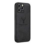 For iPhone 16 Pro Max Deer Head Cloth Skin All-inclusive Phone Case(Black)