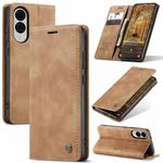 For Samsung Galaxy S25 Edge 5G CaseMe 013 Multifunctional Horizontal Flip Leather Phone Case(Brown)