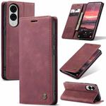 For Samsung Galaxy S25 Edge 5G CaseMe 013 Multifunctional Horizontal Flip Leather Phone Case(Red)