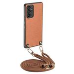 For Samsung Galaxy S24+ 5G Carbon Fiber Texture Leather Back Cover Phone Case with Crossbody Strap(Brown)