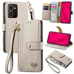 For HMD Skyline Love Zipper Lanyard Leather Phone Case(Gray)