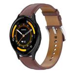 For Garmin Venu 3 Stainless Steel Quick Release Buckle 22mm Genuine Leather Watch Band(Dark Brown)