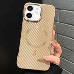 For iPhone 12 AG Carbon Fiber Frameless MagSafe Phone Case(Gold)