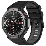 For Amazfit T-Rex 3 Two Tone Needle Buckle Silicone Watch Band(Black Gray)
