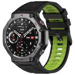 For Amazfit T-Rex 3 Two Tone Needle Buckle Silicone Watch Band(Black Green)