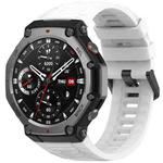 For Amazfit T-Rex 3 Solid Color Needle Buckle Silicone Watch Band(White)