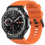 For Amazfit T-Rex 3 Solid Color Needle Buckle Silicone Watch Band(Orange)