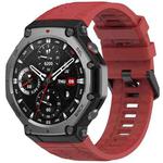 For Amazfit T-Rex 3 Solid Color Needle Buckle Silicone Watch Band(Red)