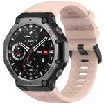 For Amazfit T-Rex 3 Solid Color Needle Buckle Silicone Watch Band(Pink)