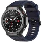 For Amazfit T-Rex 3 Solid Color Needle Buckle Silicone Watch Band(Dark Blue)