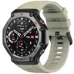 For Amazfit T-Rex 3 Solid Color Needle Buckle Silicone Watch Band(Crag Gray)