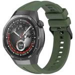 For Huawei Watch GT 5 Pro 46mm Black Steel Buckle Liquid Silicone Watch Band(Dark Green)