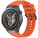 For Huawei Watch GT 5 Pro 46mm Black Steel Buckle Liquid Silicone Watch Band(Orange)