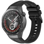 For Huawei Watch GT 5 Pro 46mm Black Steel Buckle Liquid Silicone Watch Band(Black)